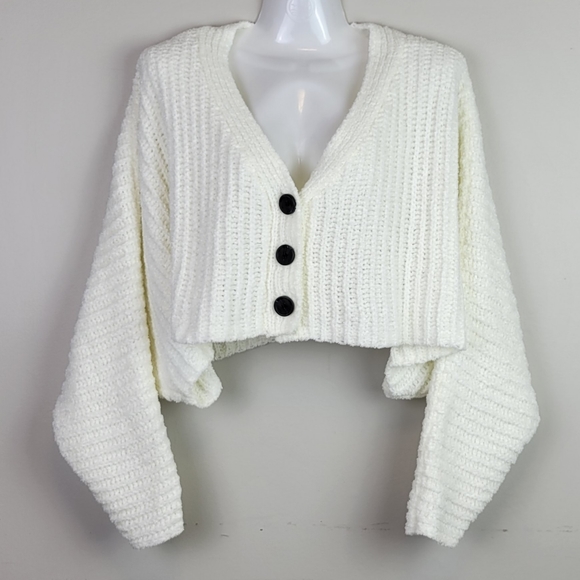Urban Outfitters White Cropped Knit Cardigan - Picture 8 of 13